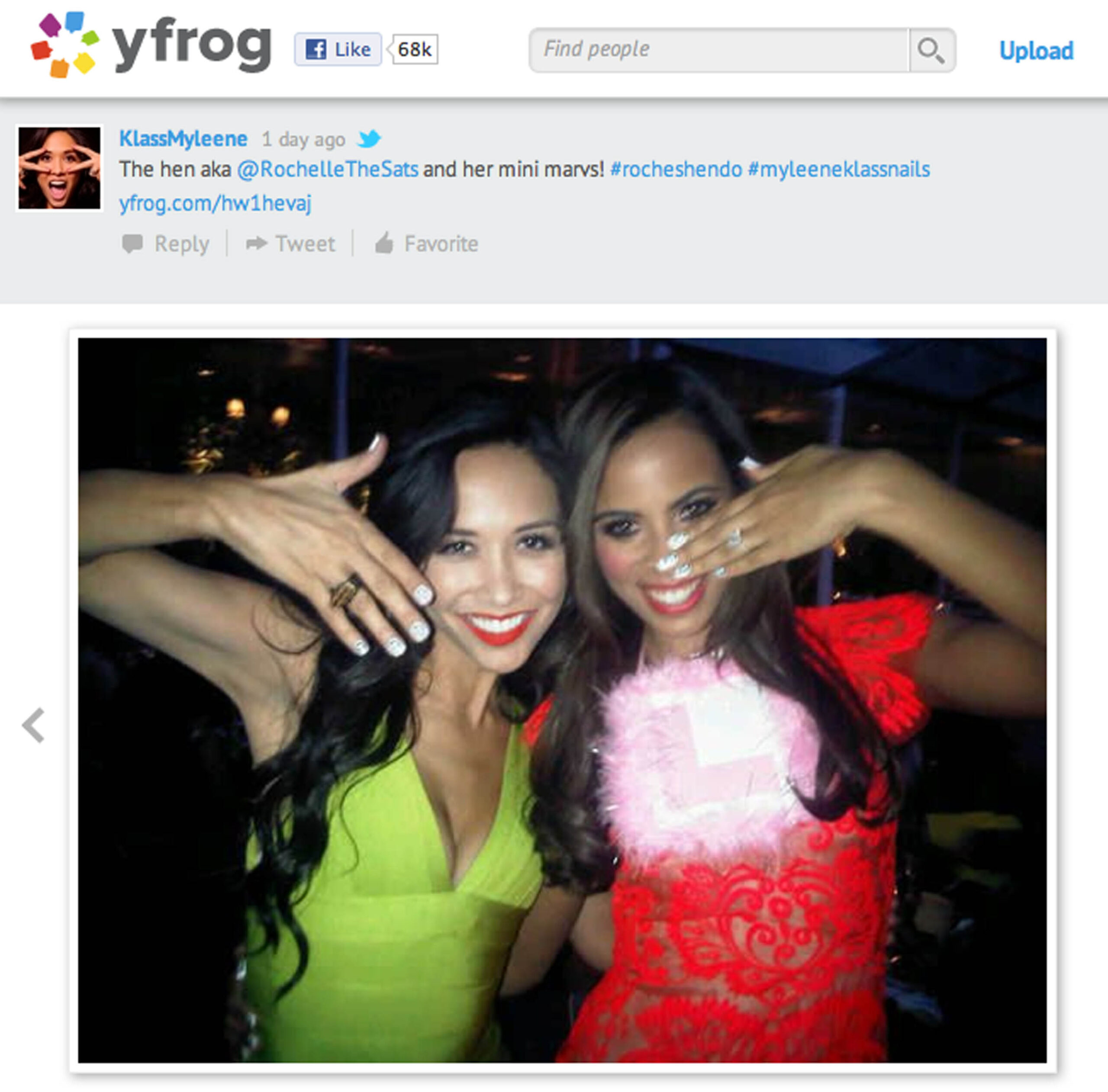 Myleene Klass and Rochelle Humes smiling