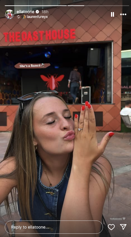 Ella Toone showing off her engagement ring