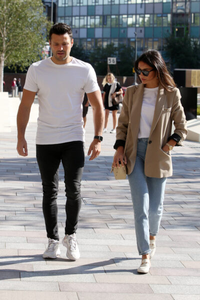 Michelle Keegan and Mark Wright walking