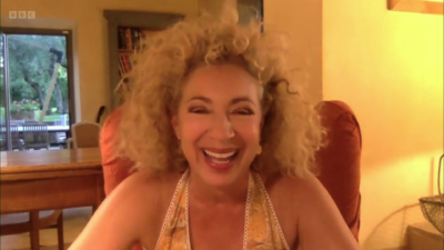 Alex Kingston smiling