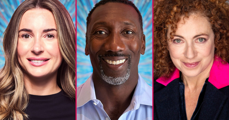 Dani, Jimmy, Alex smiling in their Strictly headshots