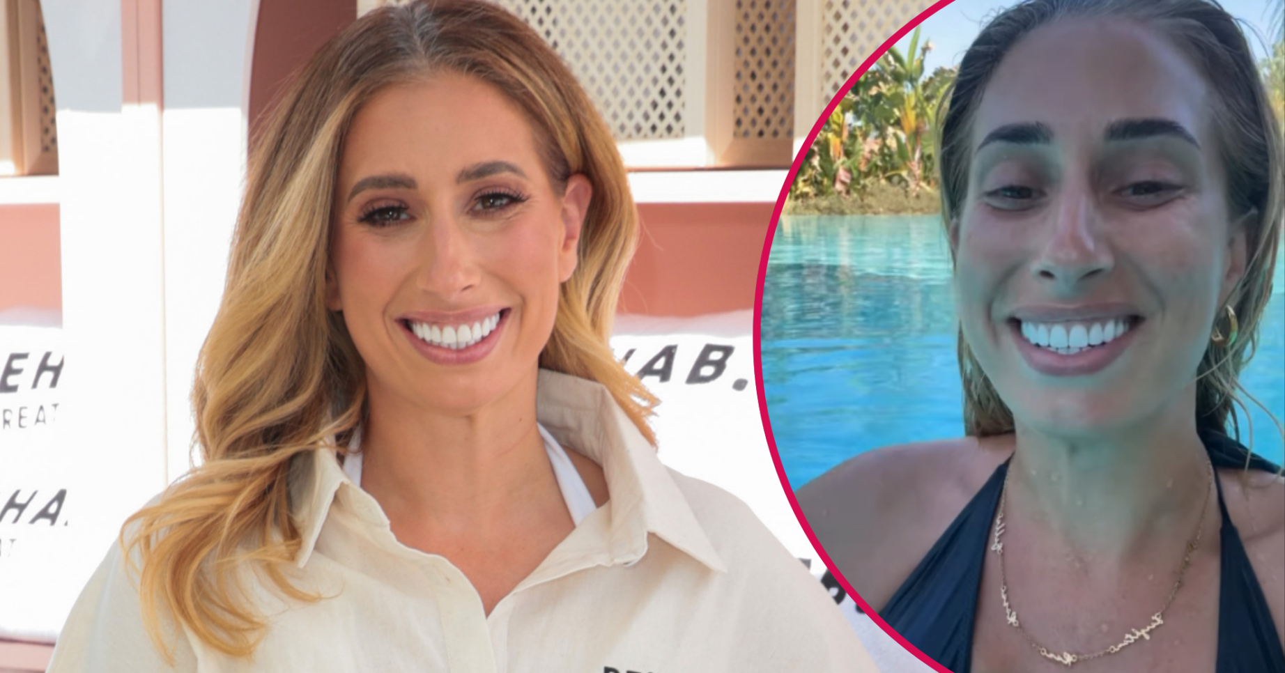 Stacey Solomon smiling and in her bikini