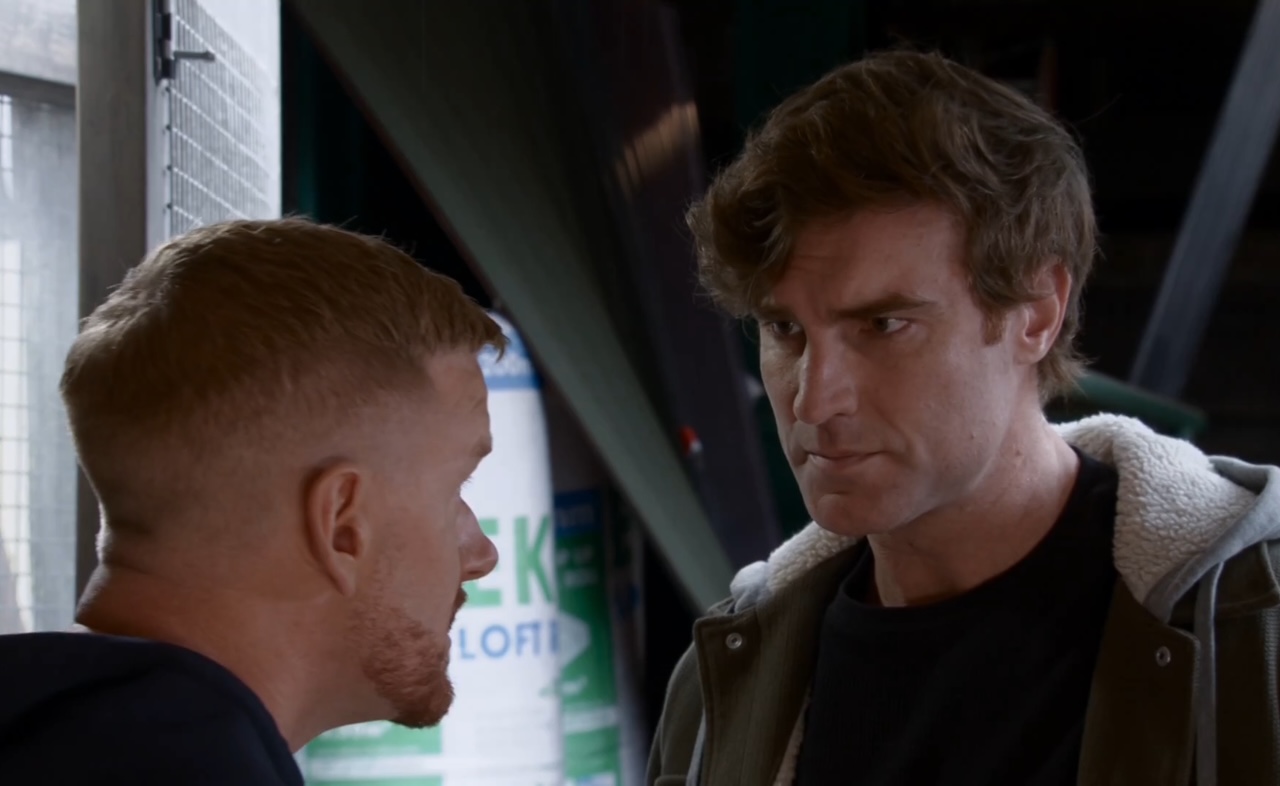 Coronation Street's Theo and Gary talking