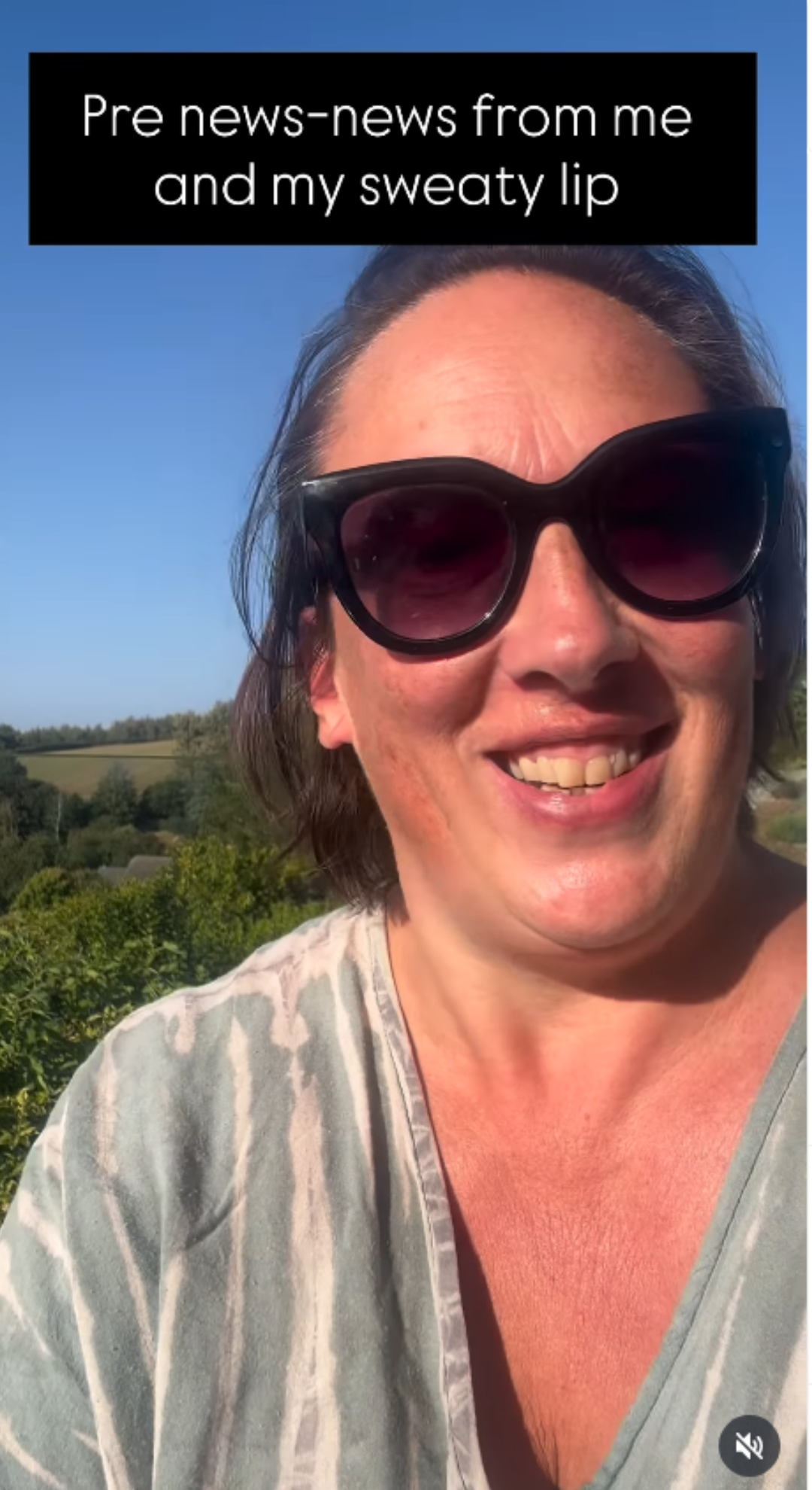 Miranda Hart addressing fans in an Instagram video