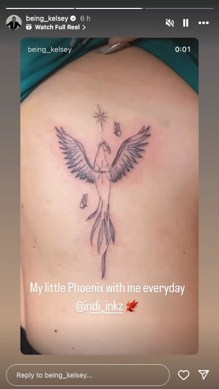 Kelsey Parker's phoenix tattoo