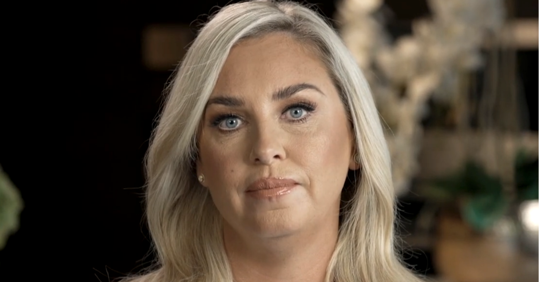 Josie Gibson looking to camera straight faced