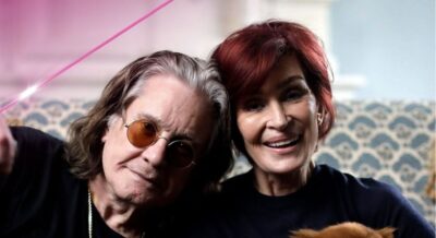 Ozzy Osbourne and Sharon Osbourne smiling