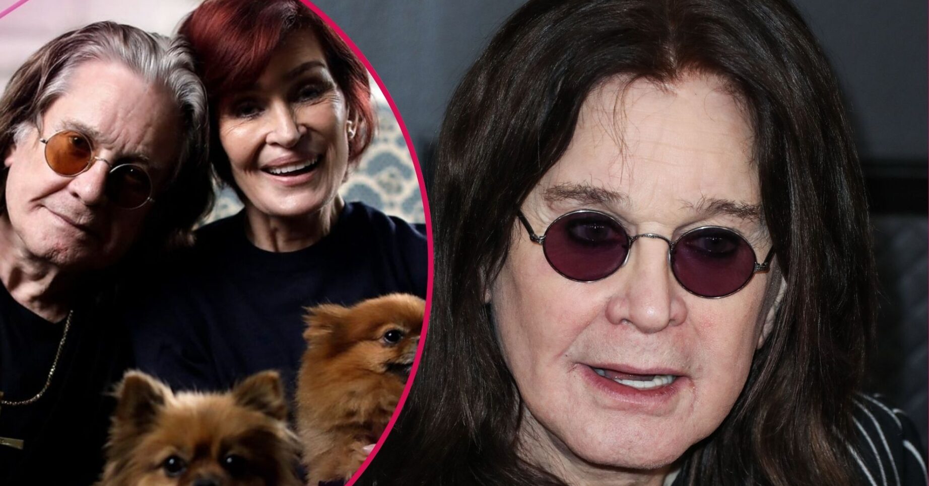 Ozzy Osbourne and Sharon Osbourne smiling / Ozzy Osbourne on the red carpet