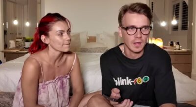 Dianne Buswell looks at Joe Sugg