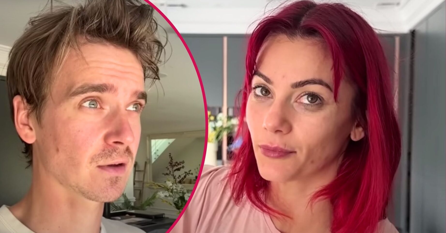 Dianne Buswell looks irritated, Joe Sugg looks gormless