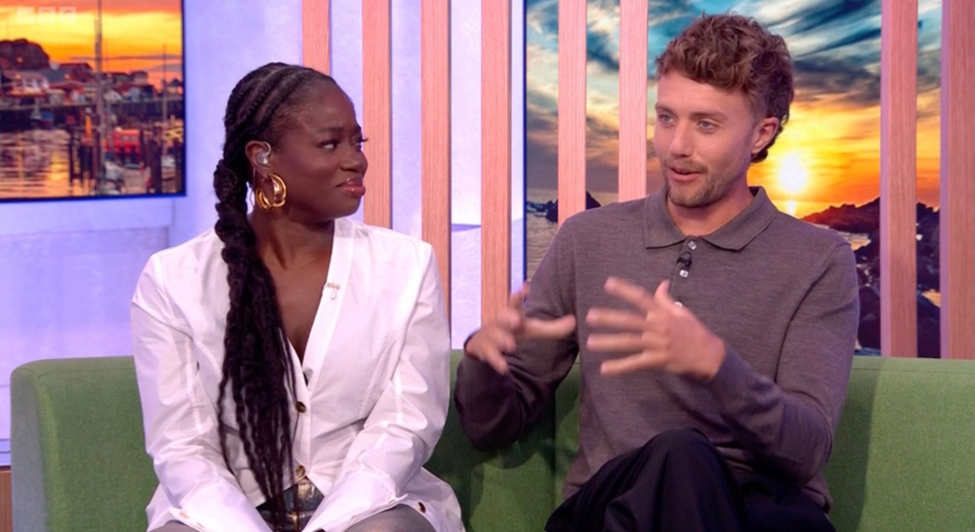 Clara Amfo and Roman Kemp hosting The One Show