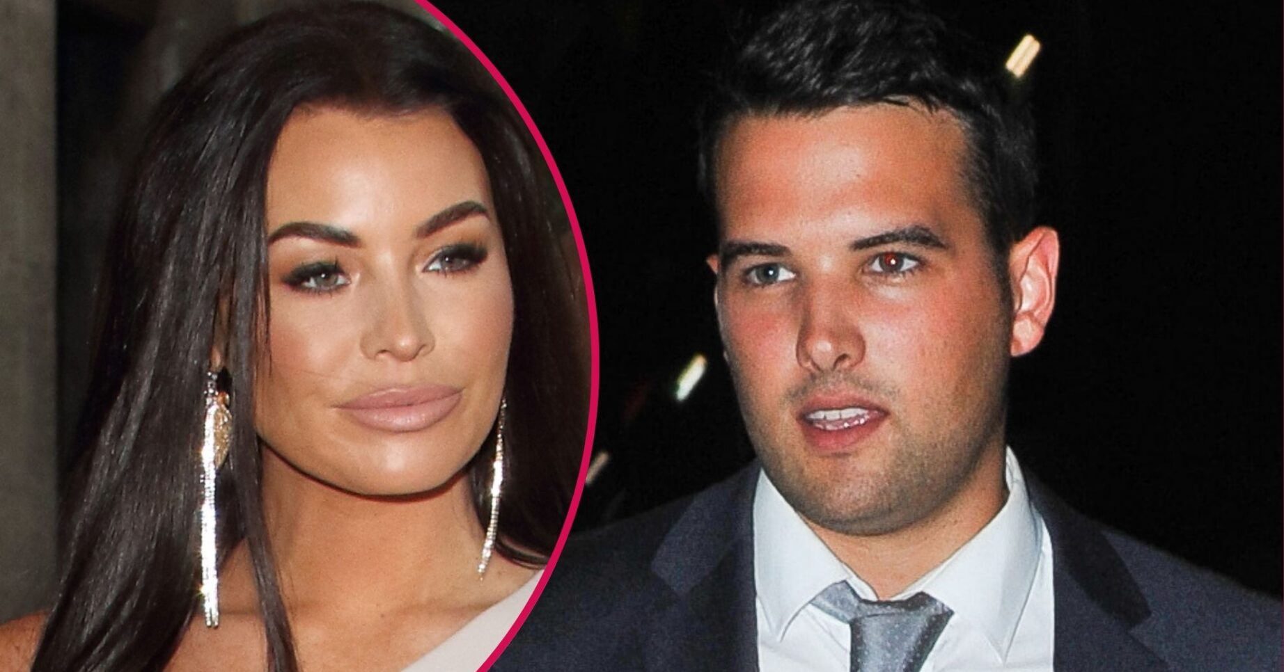 Jess Wright looks to her side, Ricky Rayment wears a suit