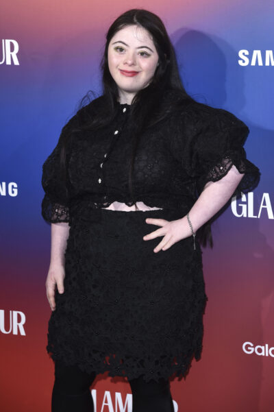 Ellie Goldstein on the red carpet