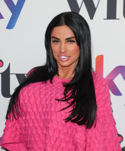 Katie Price in a pink jumper