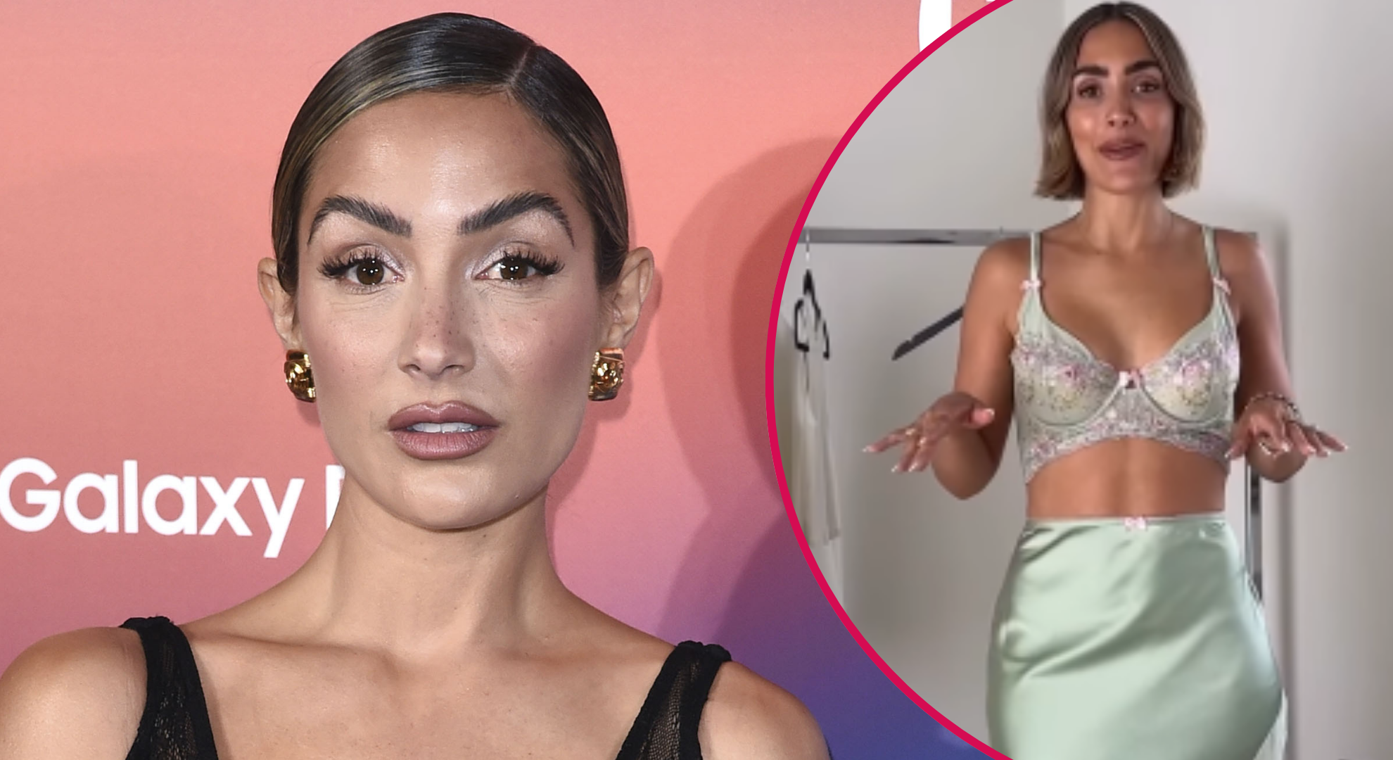 Frankie Bridge urged to ‘think classy not trashy’ as she poses in lacy green bra