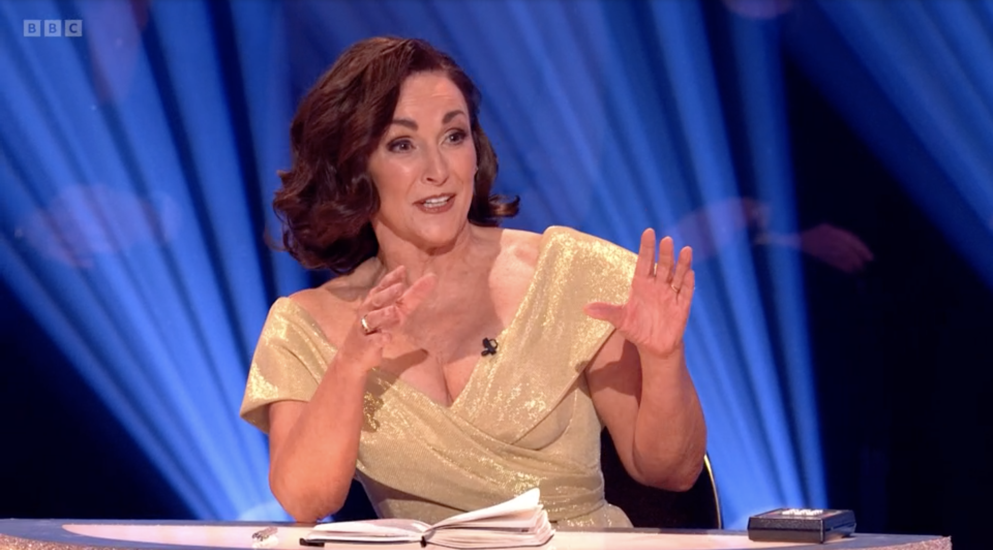 Shirley Ballas talking at the 2024 Strictly final.