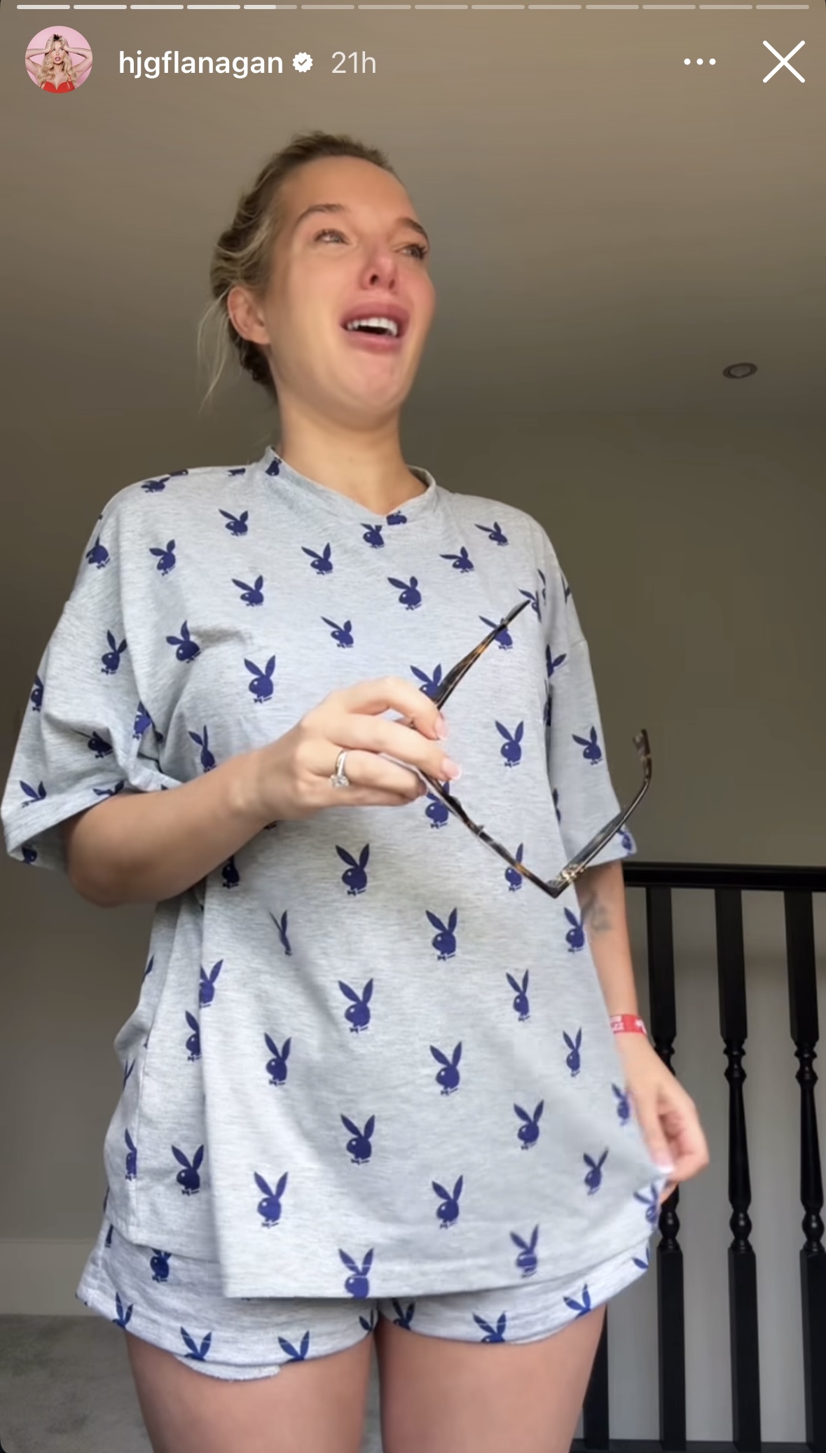 Helen Flanagan crying on Instagram