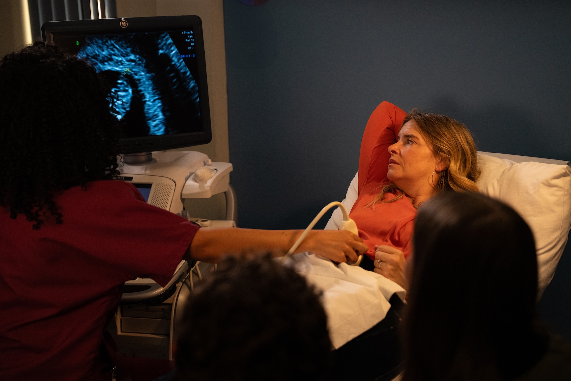 Charity having ultrasound
