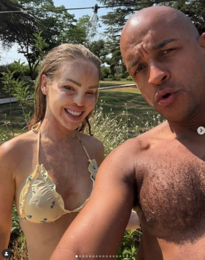 Katie Piper with her husband on holiday