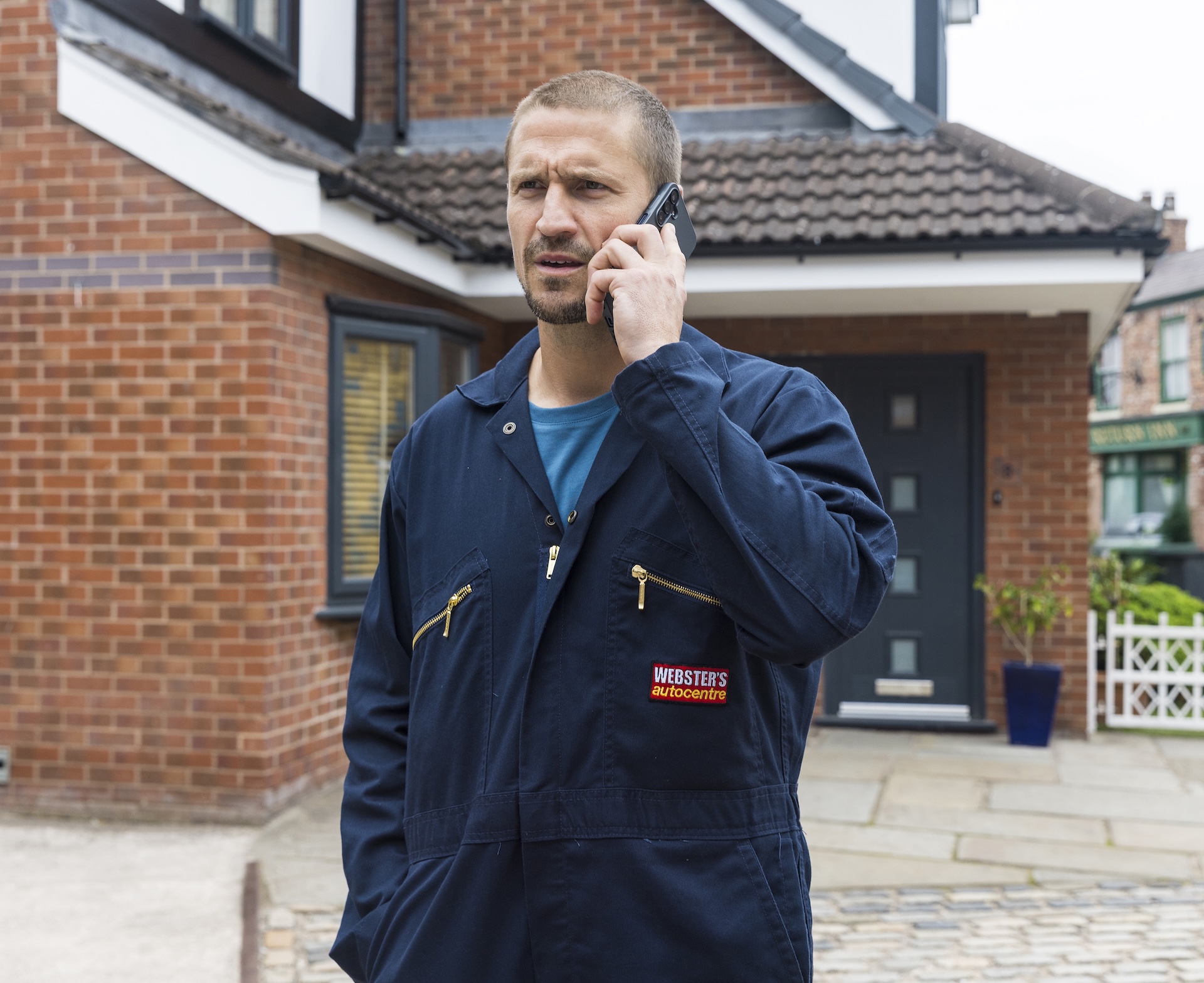 Coronation Street's Carl on the phone