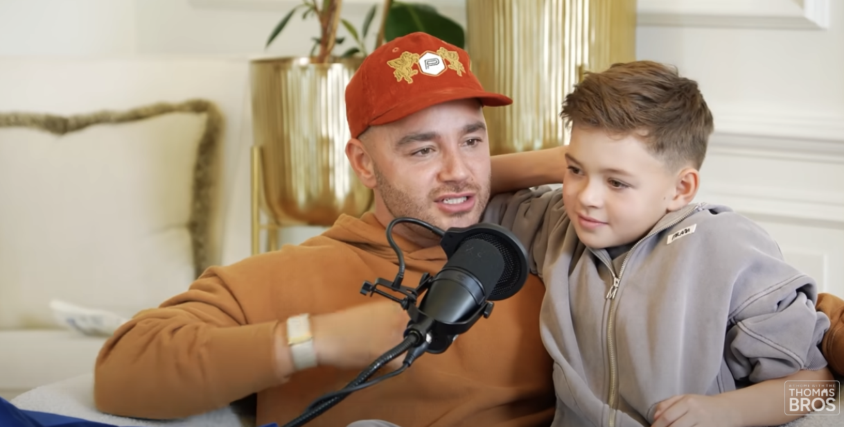 Adam Thomas with his son Teddy 