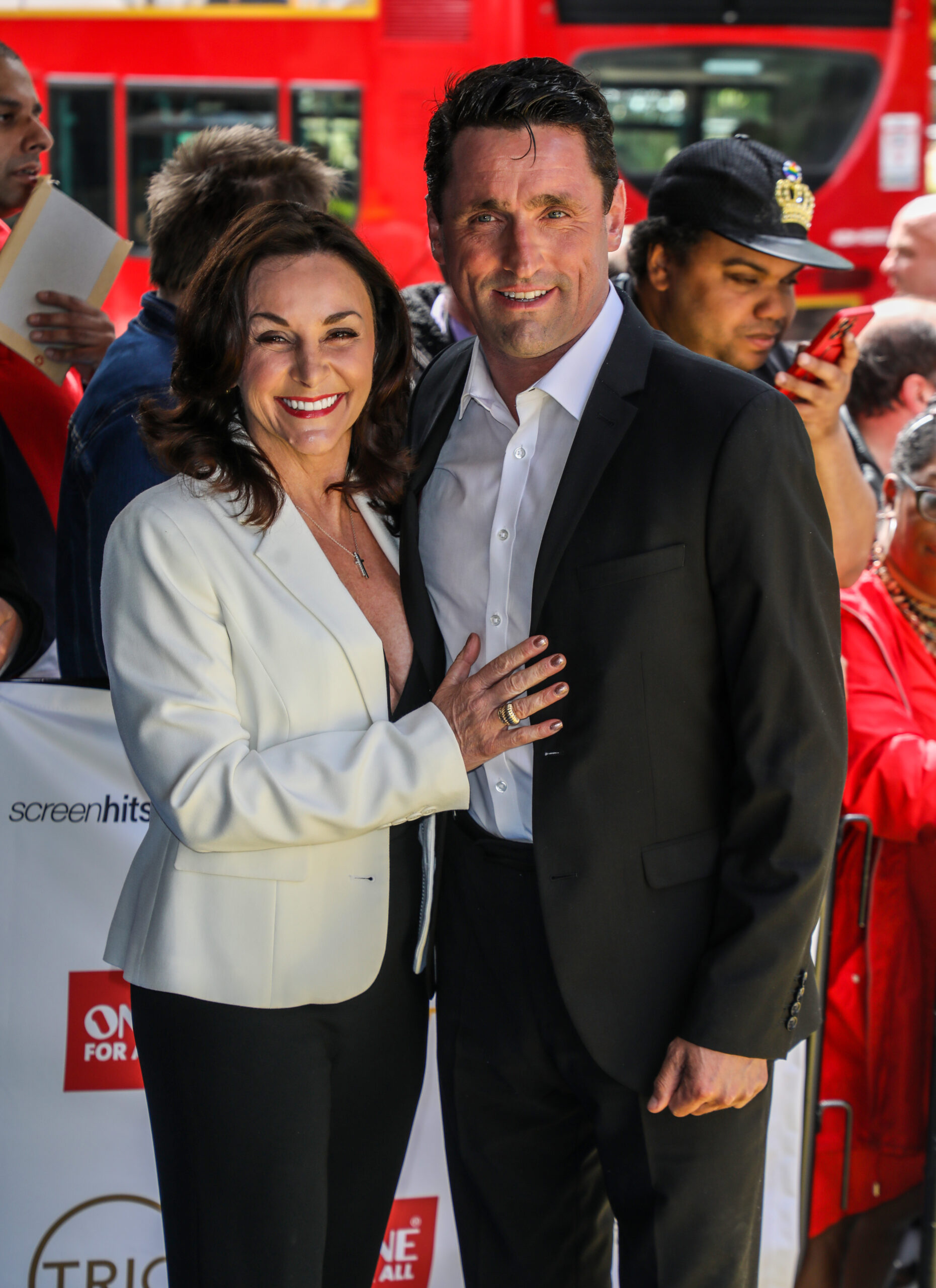 Shirley Ballas cuddling her boyfriend Danny Taylor on the red carpet