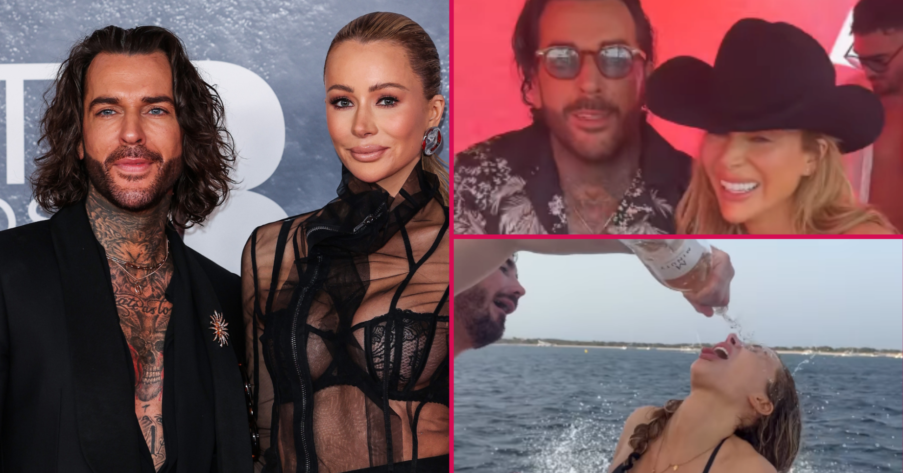 Various pictures of Pete Wicks and Olivia Attwood