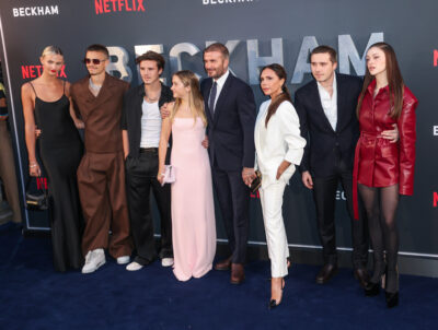 The Beckhams on a red carpet