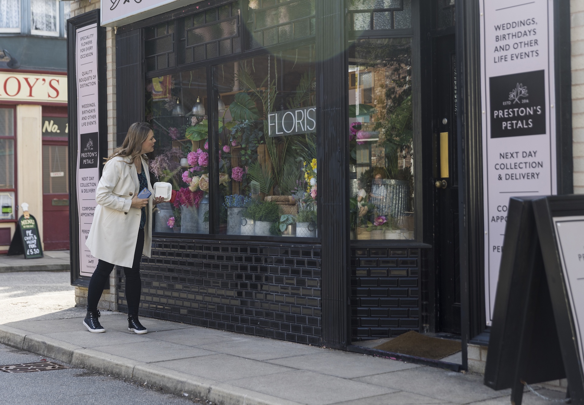Tracy outside flower shop