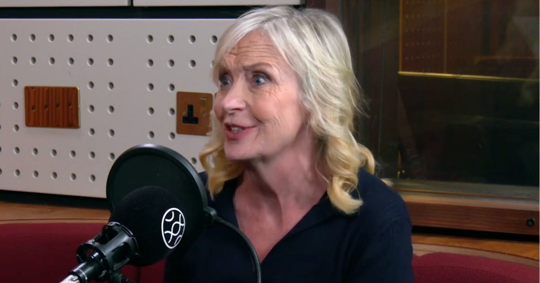 Carol Kirkwood on a podcast