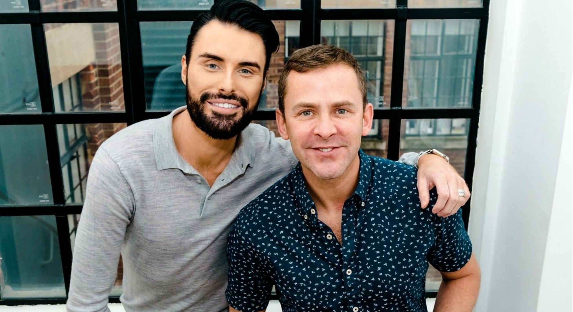 Rylan Clark and Scott Mills smiling