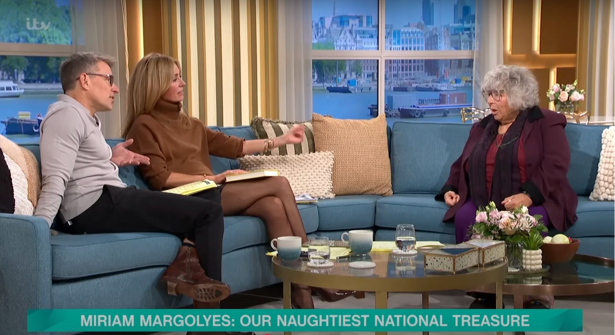 Ben Shephard and Cat Deeley and Miriam Margolyes on This Morning 