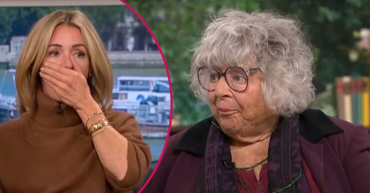 Cat Deeley covering her mouth / Miriam Margolyes on This Morning