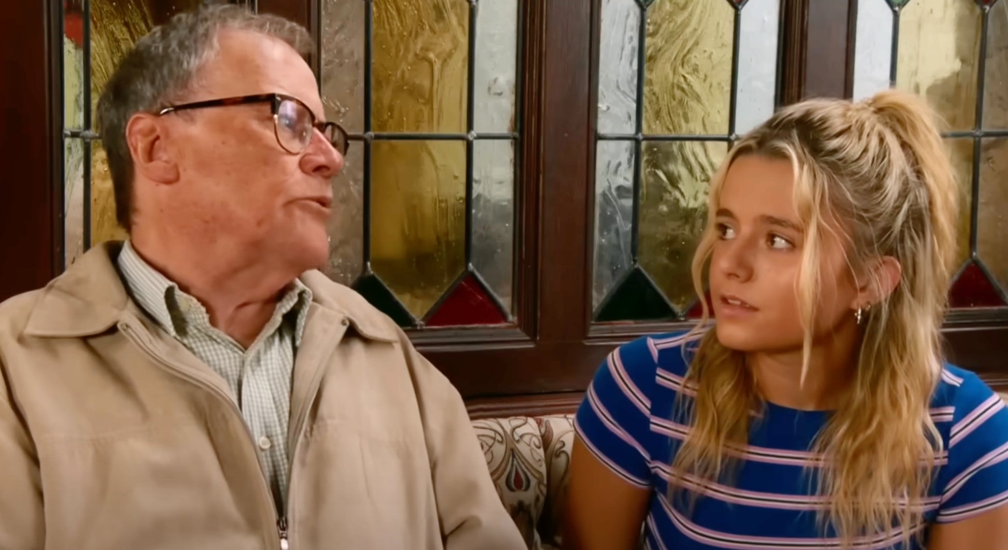 Coronation Street's Roy and Betsy sitting in the Rovers