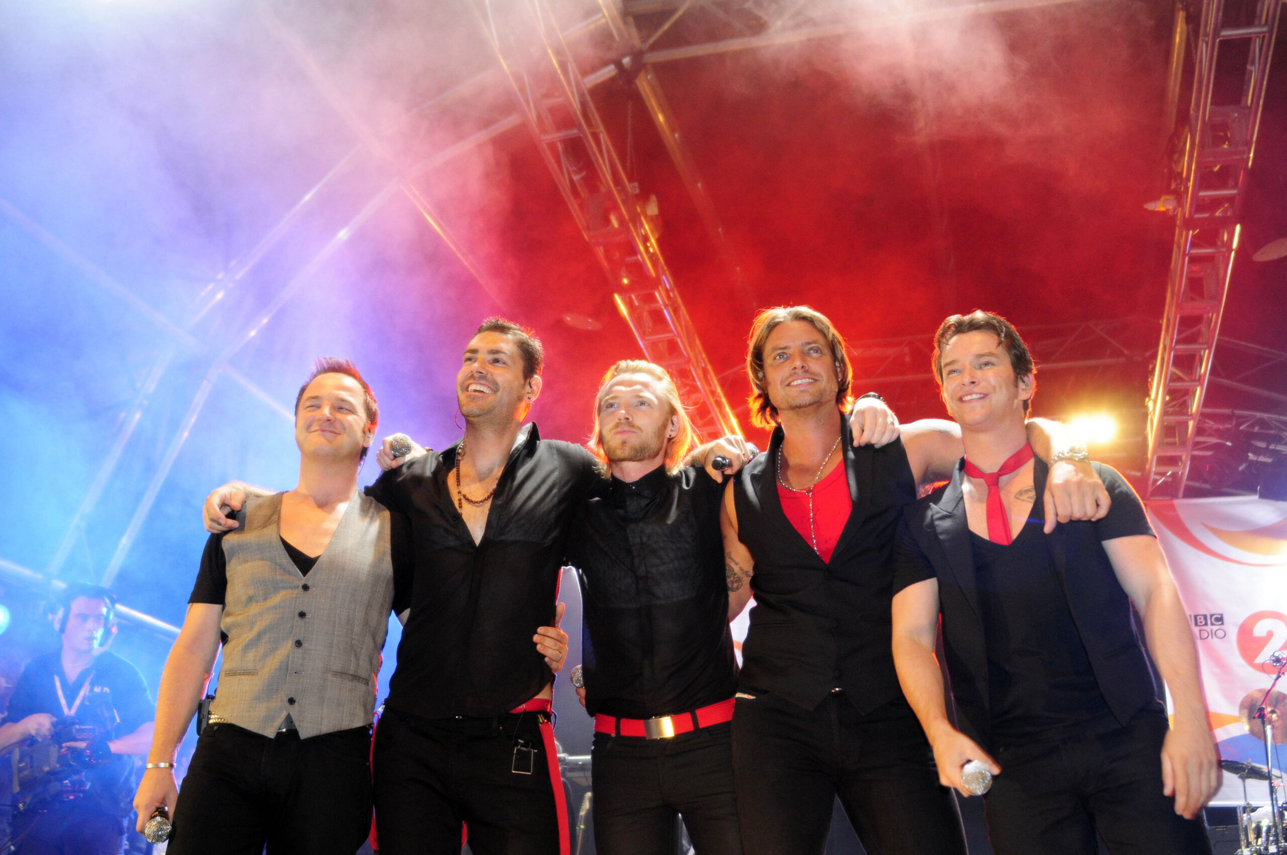 Boyzone performing on stage