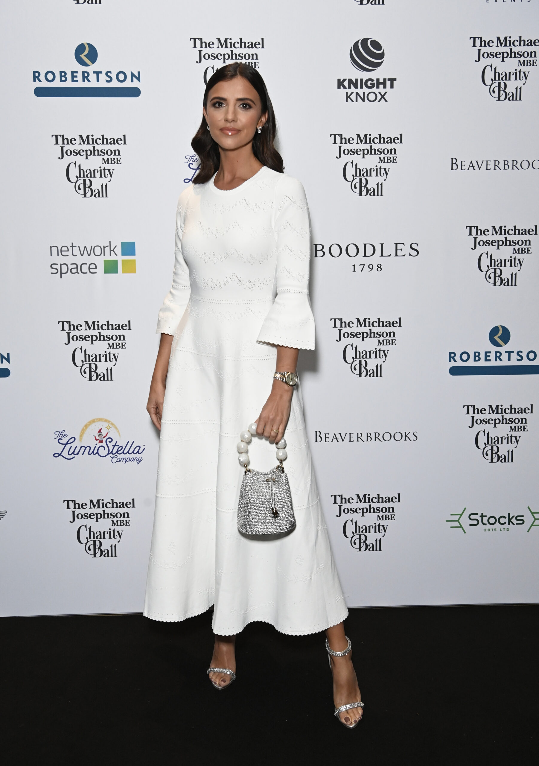 lucy Mecklenburgh in white dress at event