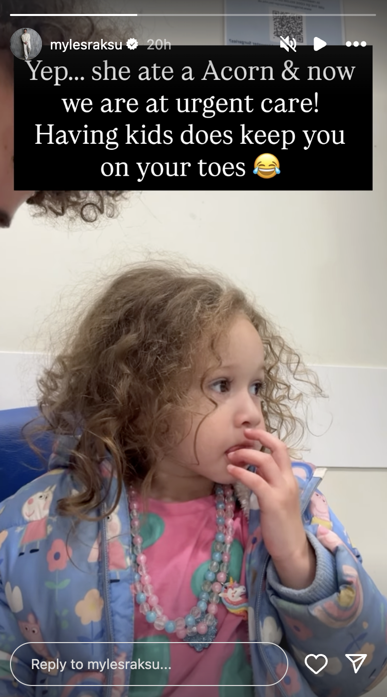 Myles Stephenson's daughter Instagram Story