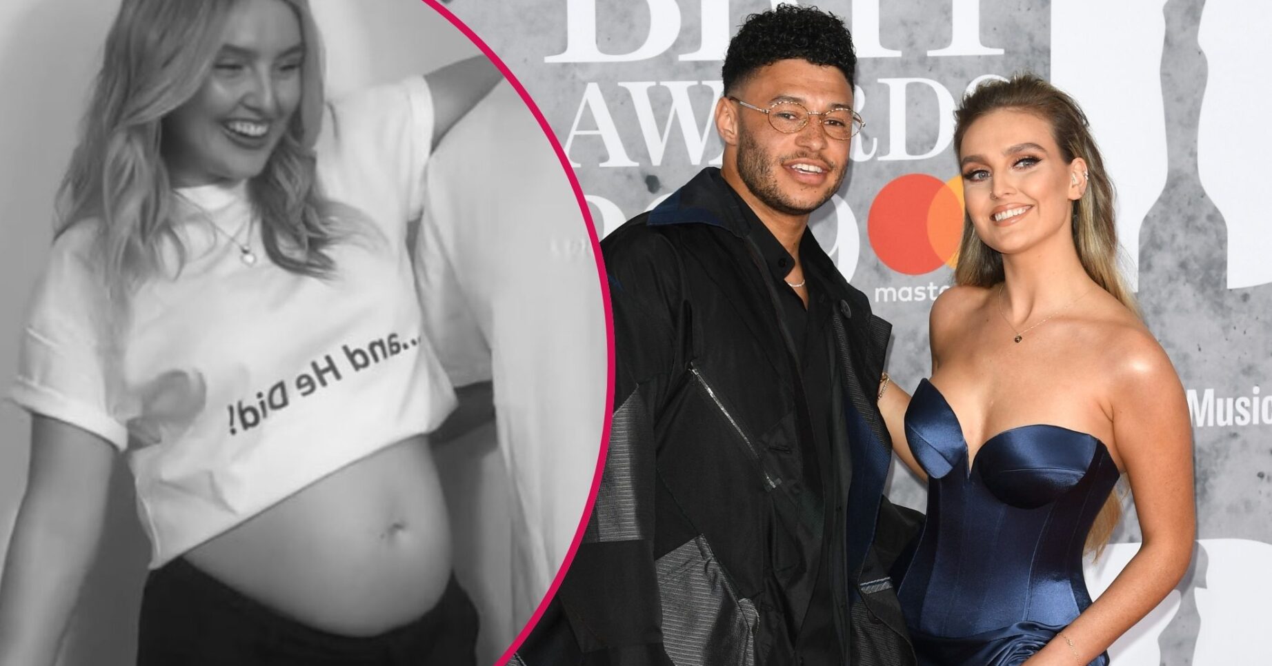 Perrie Edwards pregnant with baby bump / Perrie Edwards and Alex Oxlade-Chamberlain on the red carpet
