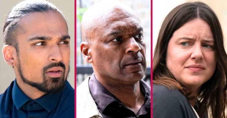 Composite image of Ravi, George and Zoe on EastEnders (Credit: BBC/Composite: ED!)