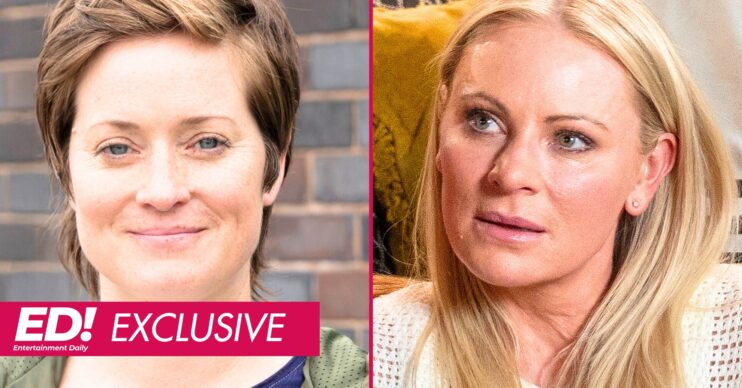Coronation Street's Becky, Lisa, pink ED EXCLUSIVE banner