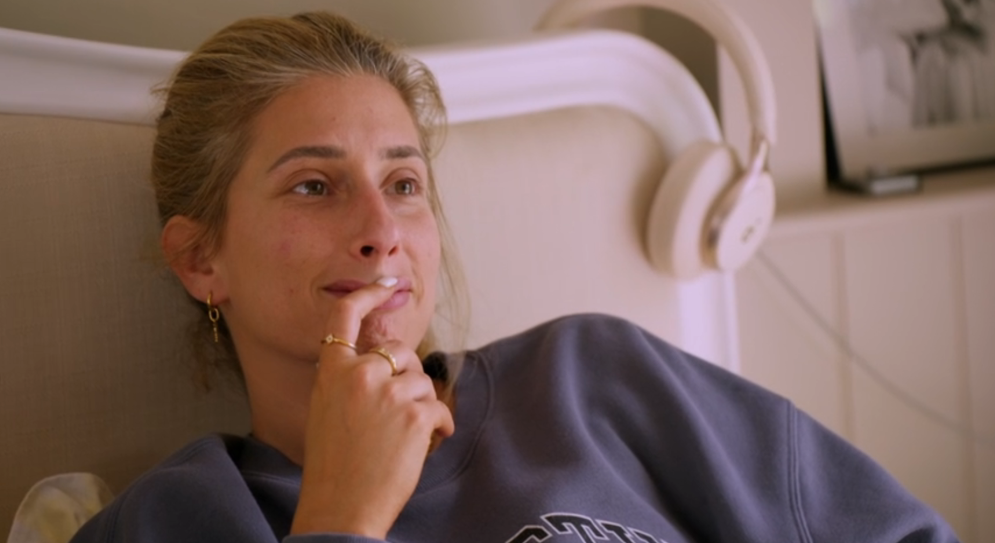 Stacey Solomon looking thoughtful