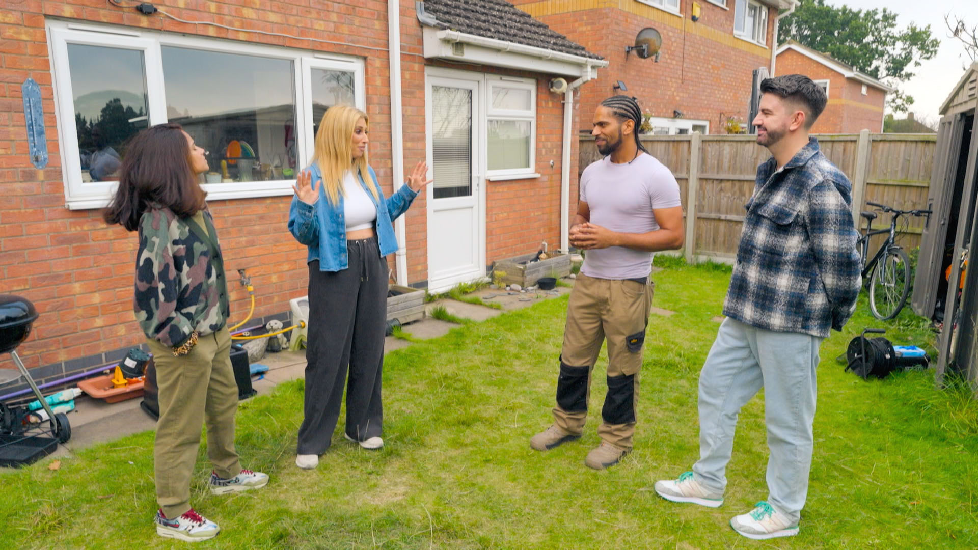 Stacey Solomon with her Sort Your Life Out team