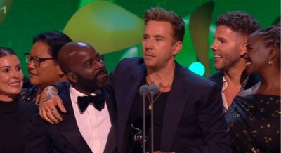 Danny Jones accepting the NTA