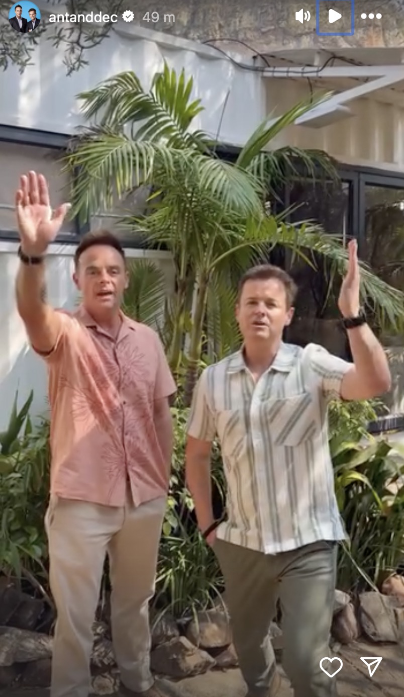 Ant and Dec on their Instagram Story
