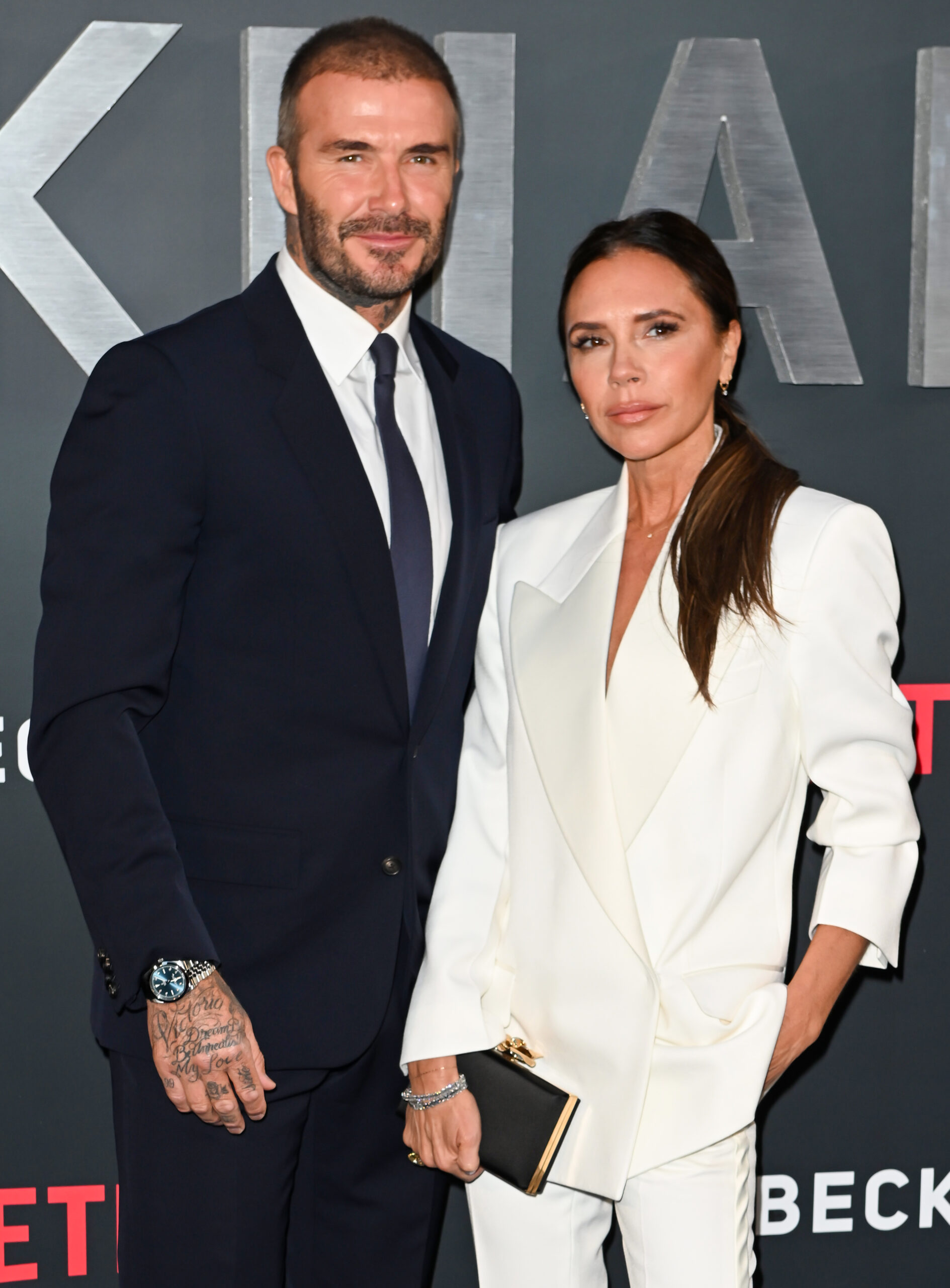 David and Victoria posing