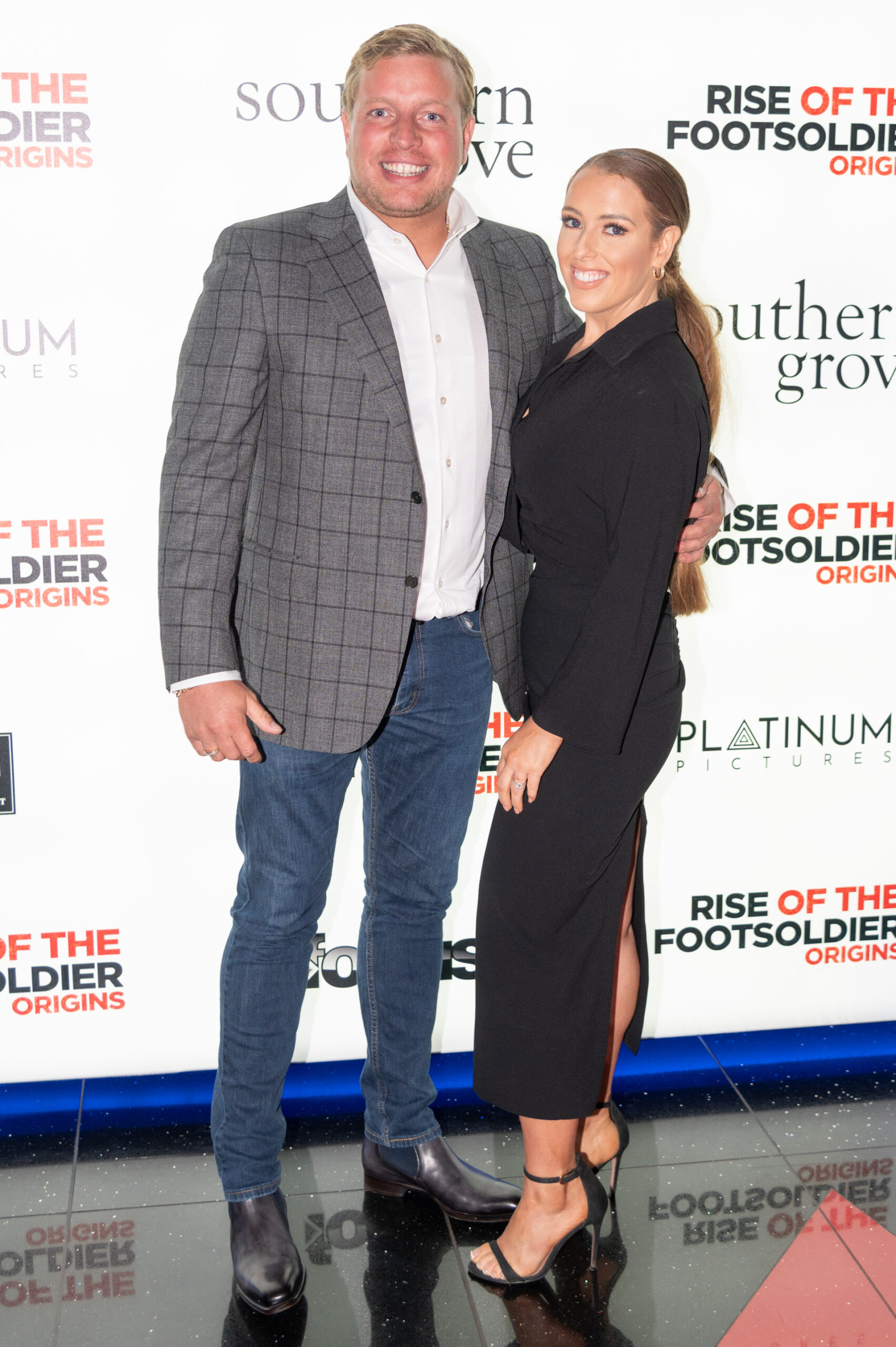 Thomas Skinner and wife Sinead smiling on the red carpet