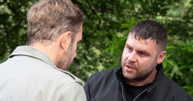 Aaron begs John to be honest (Credit: ITV)