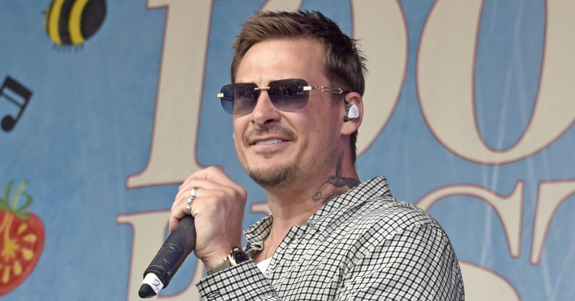 Lee Ryan performing with Blue