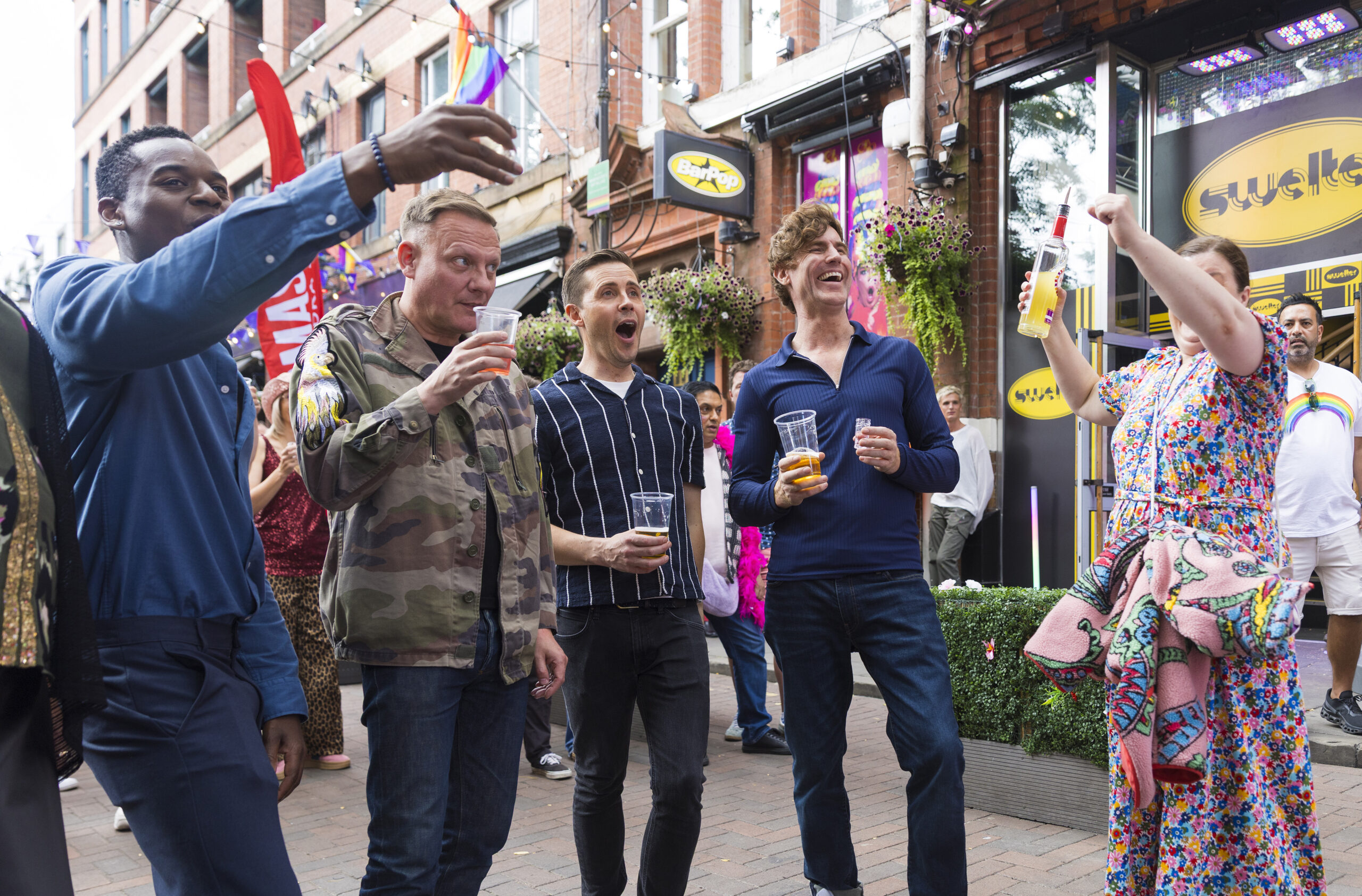 Sean, James, Todd and Theo in gay village