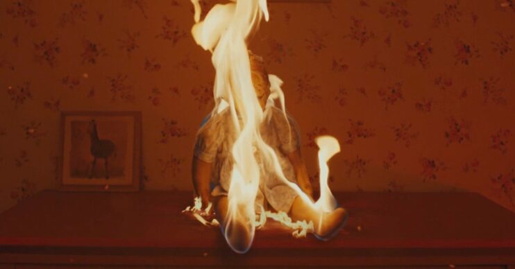 Baby doll burns in The Rumour on Channel 5